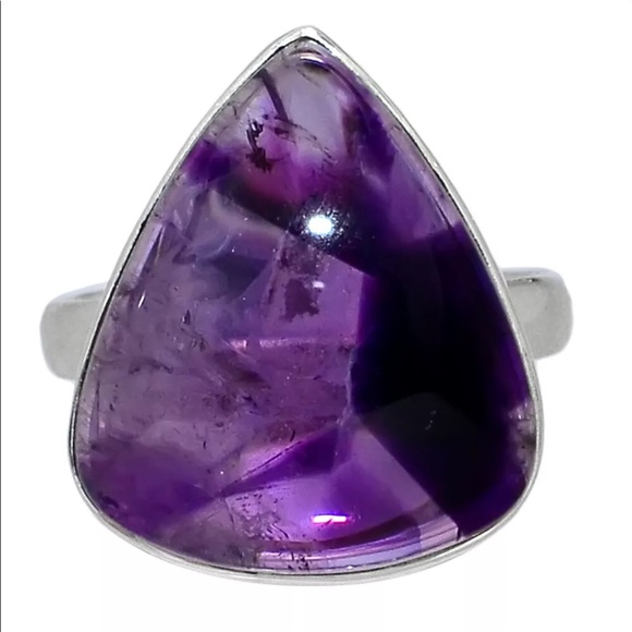 Amethyst Star ✨Charged✨sterling silver ring size 9 - Picture 1 of 4